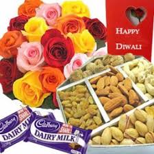 6 roses card 250gms dry fruit and 2 chocolates