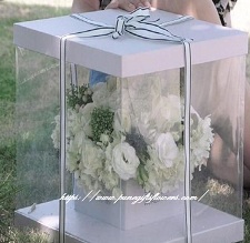 Luxury Transparent gift box with white flowers