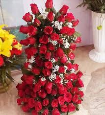 100 red Roses on a 4 ft stand