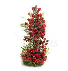 150 red Roses on a 4 ft stand