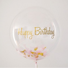 Clear transparent bubble bobo balloon with letter happy birthday
