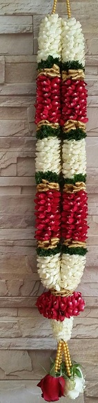 2 Tuberose red rose garland