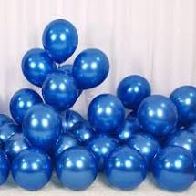 10 Blue colour Chrome air filled balloons