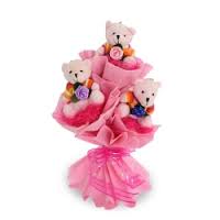 Bouquet of Three Teddies