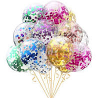 6 confetti air filled balloons