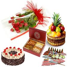 Fruit basket crackers cake 1/2 kg dry fruit 1/2 kg 12 roses