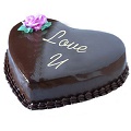 1 Kg heart double Chocolate Cake Icing I LOVE YOU