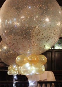 Colourful celebrations 2 golden confetti bobo balloon with led lights