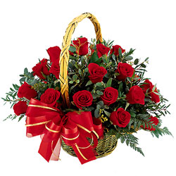 Basket of 50 red roses
