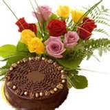 mix roses & 1/2 kg cake