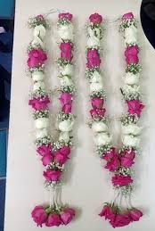 2 Tuberose pink rose garland