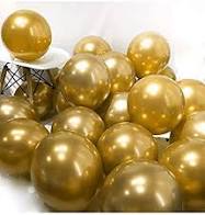 10 Golden colour Chrome air filled balloons