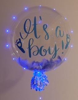 Bobo balloon printed its a boy gift for new born with lights