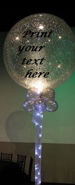Transparent name print Balloon Printed WITH YOUR TEXT in 3 words only