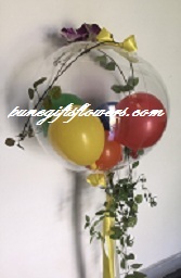 Transparent balloon with leaves and led for birthday or anniversary