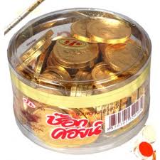 Chocolate coins with rakhi