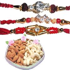 3 rakhis with kaju badam 600 gm