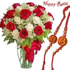 24 roses vase with rakhi