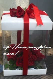 Luxury Transparent gift box with red roses
