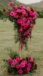 2 tier 80 red roses arrangements