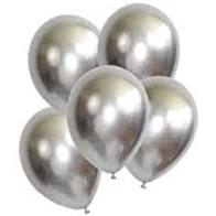 10 Silver colour Chrome air filled balloons