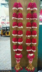 2 Tuberose red rose garland