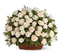50 white roses arrangement